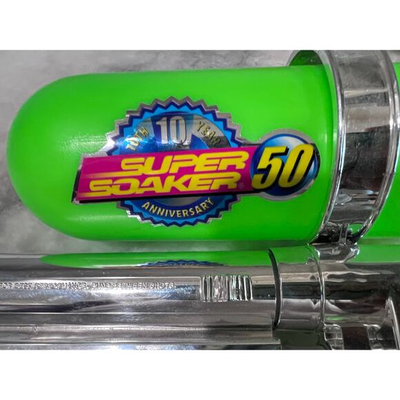 Vintage Larami Super Soaker 50 10th Anniversary Chrome Water Gun 2000 Rare - Picture 10 of 10